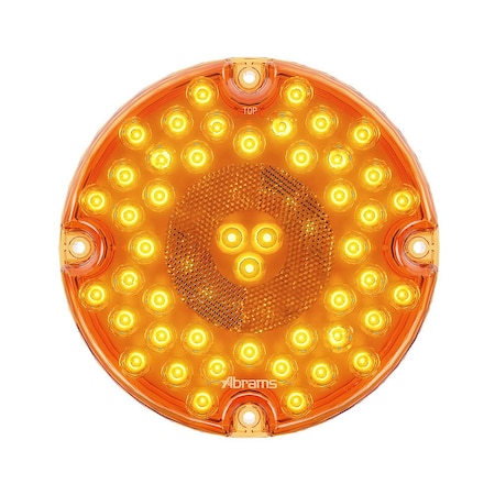 Abrams 7" Round - 47 LED Bus Hazard Turn Signal Light - Amber BTL-R47-A